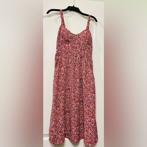 AUW Red Floral Maxi Skirt